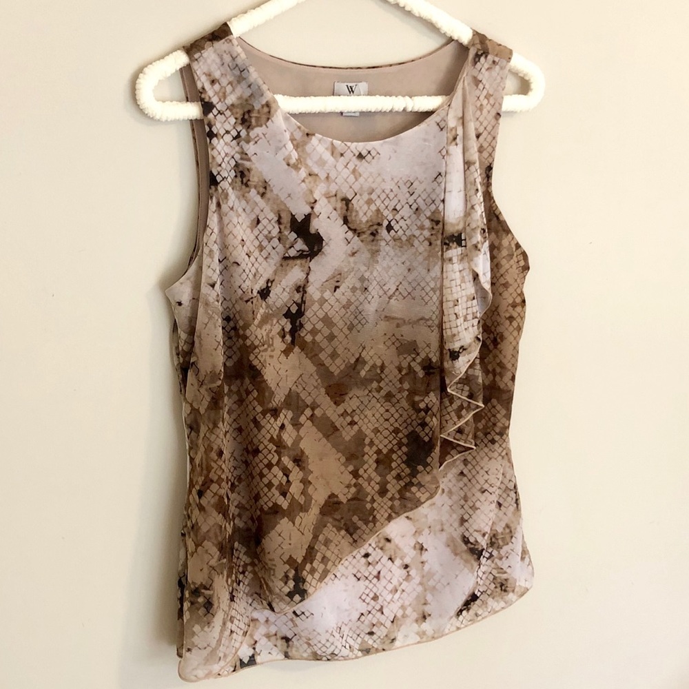 Worthington ruffle sleeveless blouse